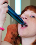 sexy teen and her blue friend PICTURE 8